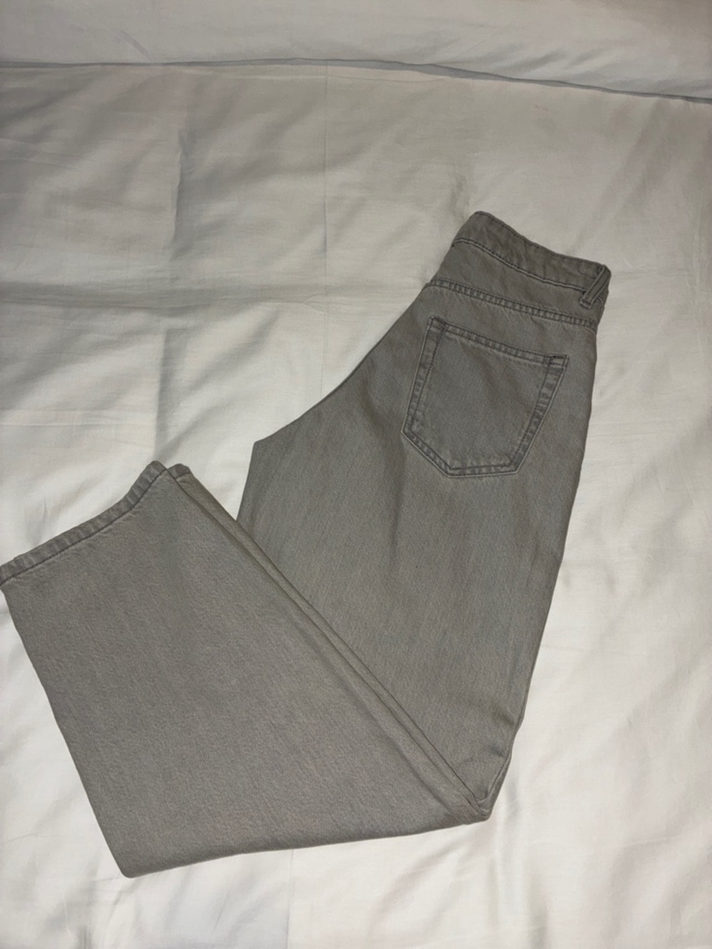 Zara grey denim mid rise tapered